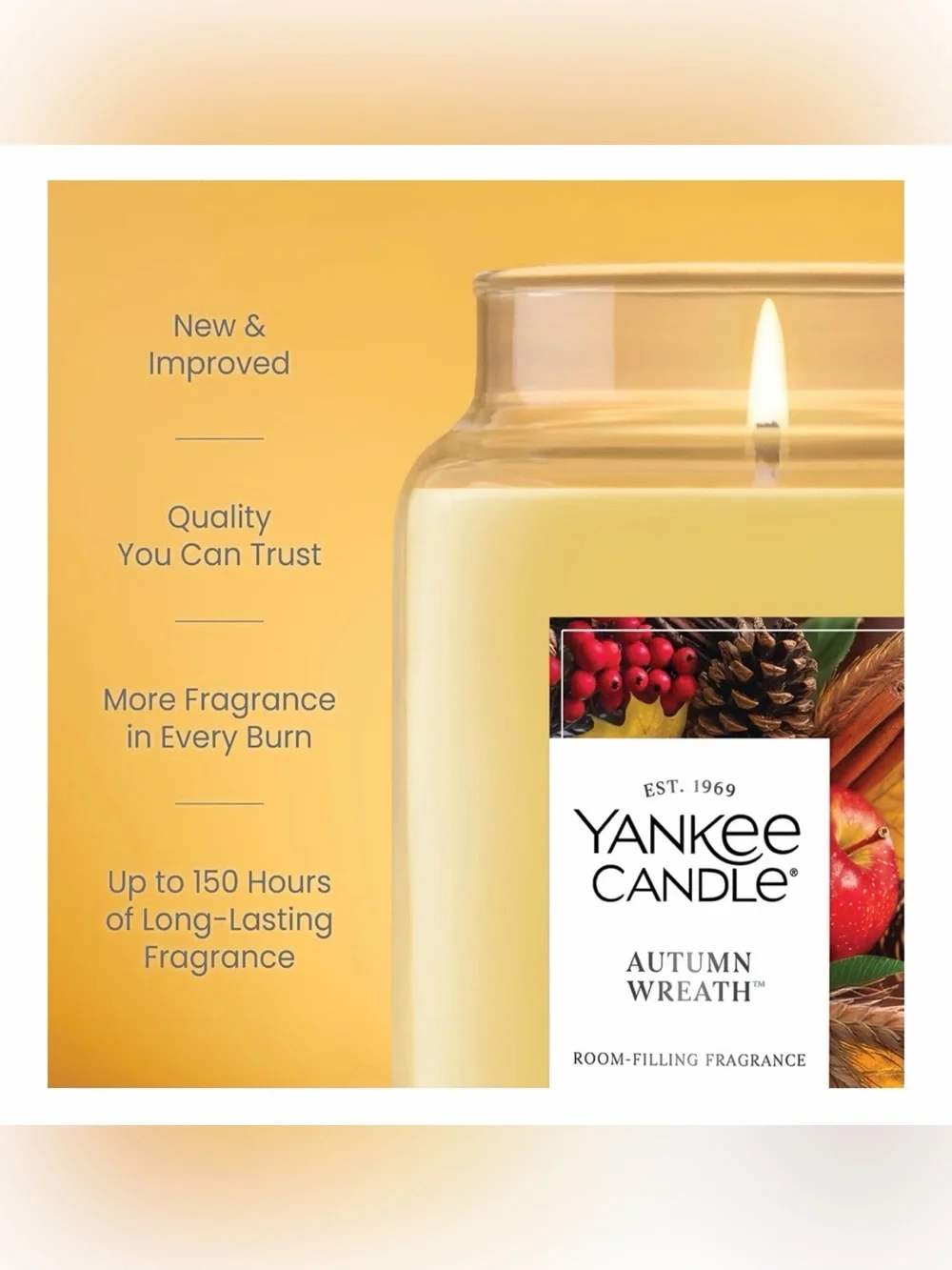 Yankee Candle Autumn Wreath Scented Candle 22oz Large Jar